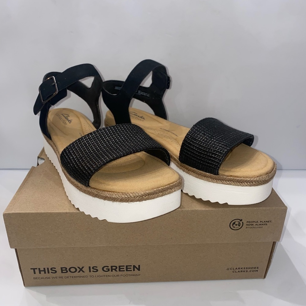 Clarks Lana Shore Women's Faux Leather Platform Sandals - Picture 3 of 9